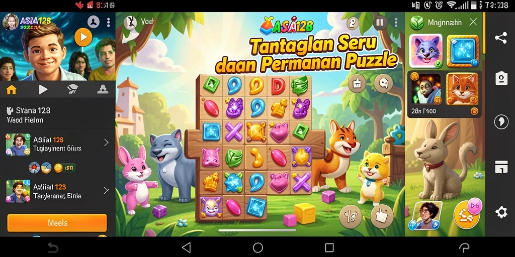 Screenshot menunjukkan gameplay seru ASIA128 dalam menyelesaikan teka-teki.
