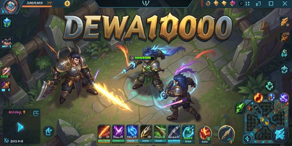 Tampilan gameplay seru dalam DEWA1000 yang menampilkan pertarungan antarpemain.