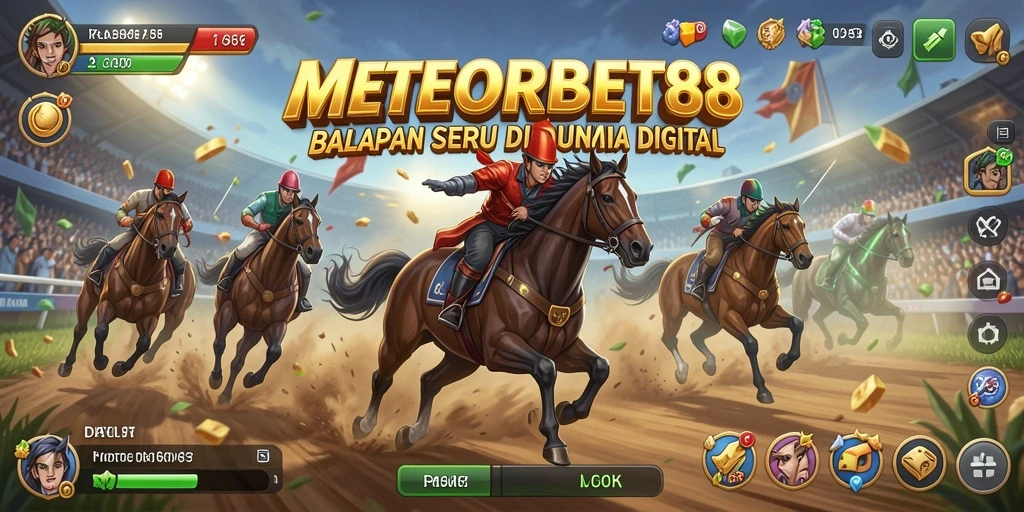Screenshot utama METEORBET88 menampilkan aksi balapan yang mendebarkan.