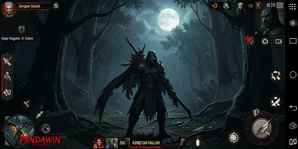 Tampilan gameplay PANDAWIN yang penuh kengerian dan ketegangan.