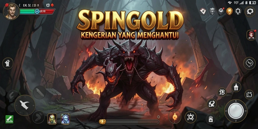 Tampilan gameplay mencekam dalam SPINGOLD dengan suasana menyeramkan.