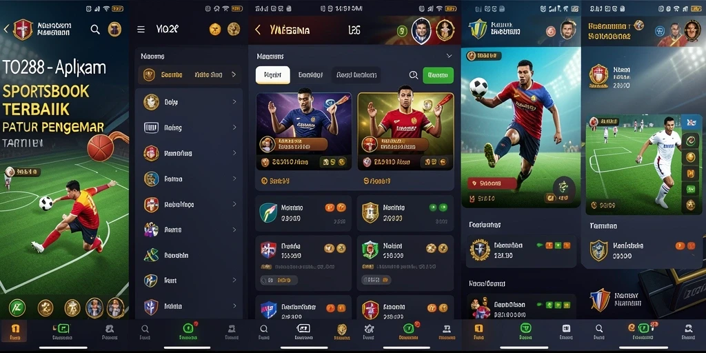 Tampilan screenshot utama TO288 yang menampilkan aksi taruhan olahraga.