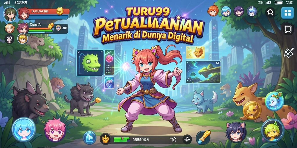 Gameplay TURU99 menampilkan pertarungan karakter anime yang menegangkan.